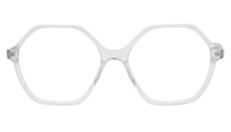 Front picture of Frank and Lucie Eyewill glasses with elegant crystal clear design