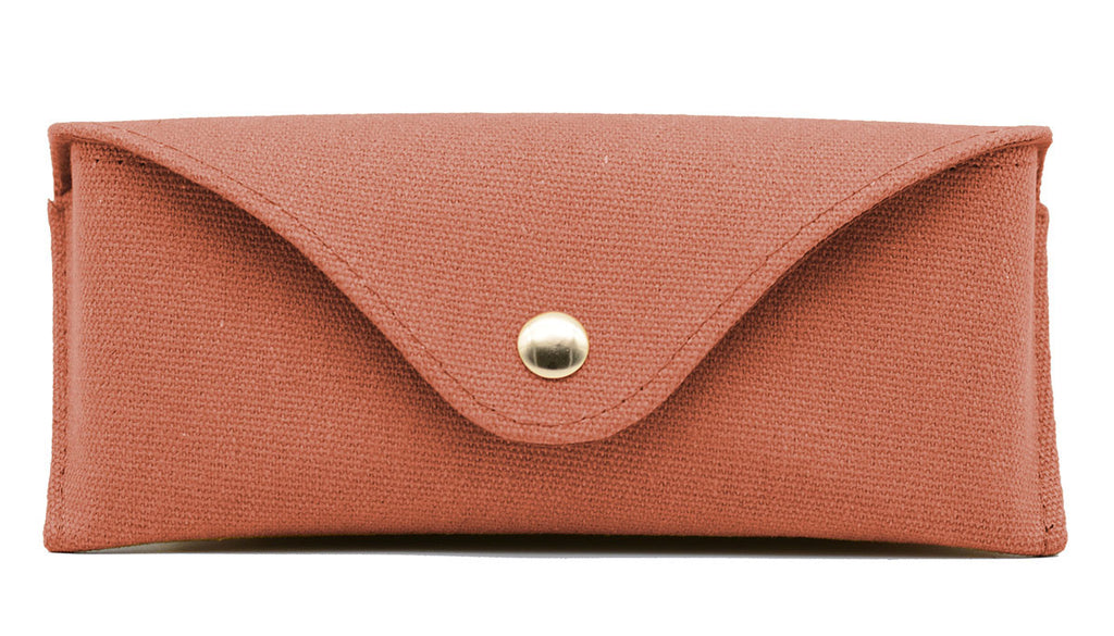 Front view of Frank and Lucie Hardcase Wink in color Aperol with structured fabric