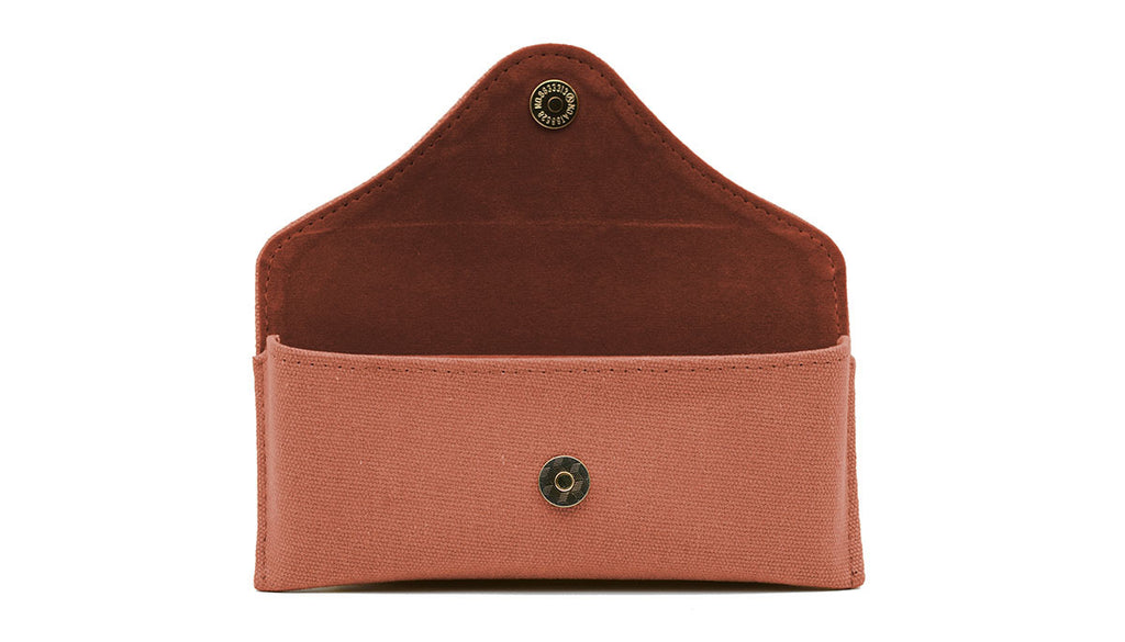 Open Frank and Lucie Hardcase Wink in color Aperol with structured fabric