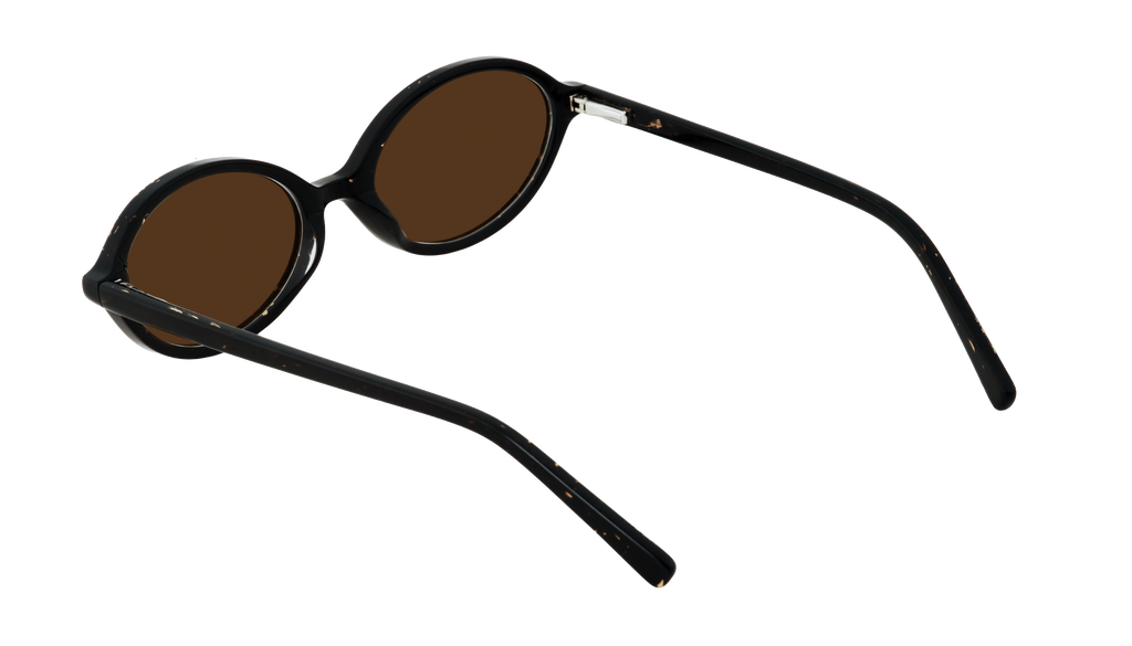 Side view of Frank and Lucie The Eyedoll sunglasses in Cape Cod, slim tortoise arms with elegant curve