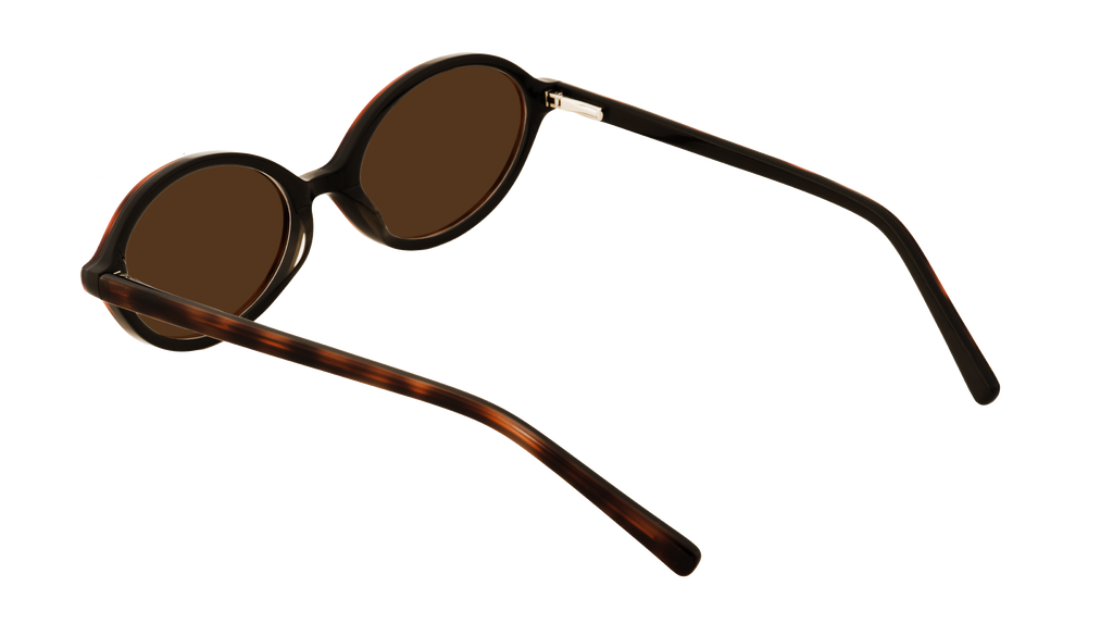 Side view of Frank and Lucie The Eyedoll sunglasses in Style icon, slim tortoise arms with elegant curve