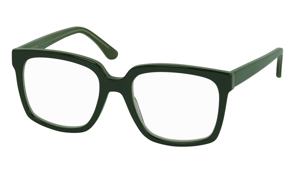 Side view of Frank and Lucie Eyedeal glasses in the color Dopamine with a timeless design suitable for men and women 