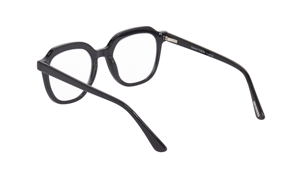 Frank and Lucie Eyecan glasses in Classic black colour, blending retro charm with modern comfort.