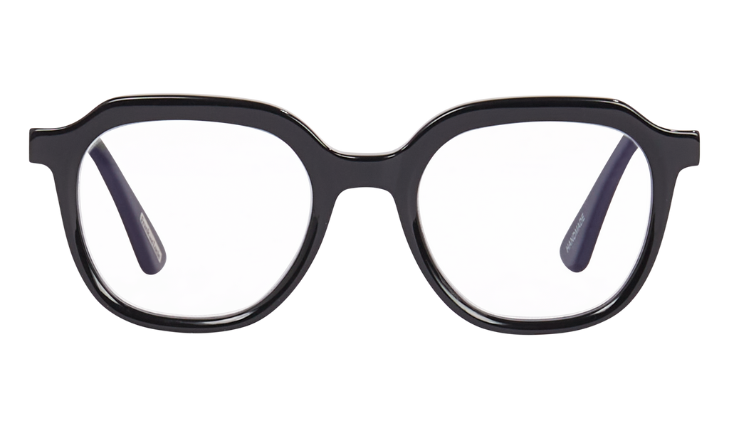 Frank and Lucie Eyecan glasses in classic black colour, blending retro charm with modern comfort