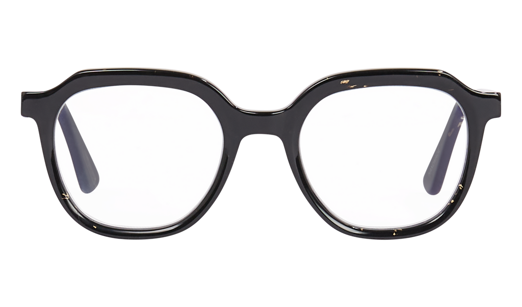 Classic black version Eced Coffee of the Frank and Lucie Eyecan glasses, unisex fit with a bold vintage silhouette.