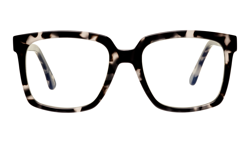 Front view of Frank and Lucie Eyedeal glasses in the color Cloud with a timeless design suitable for men and women