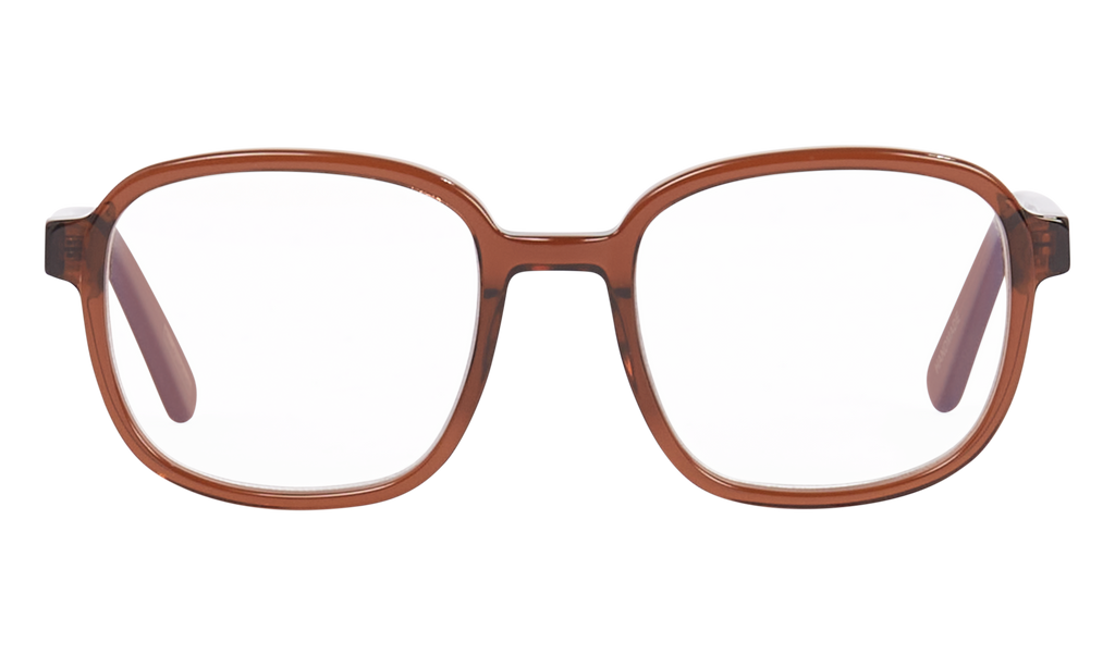 Front view of the Frank and Lucie - Eyeknow small glasses in Rum Runner color, featuring a classic vintage silhouette with modern comfort.