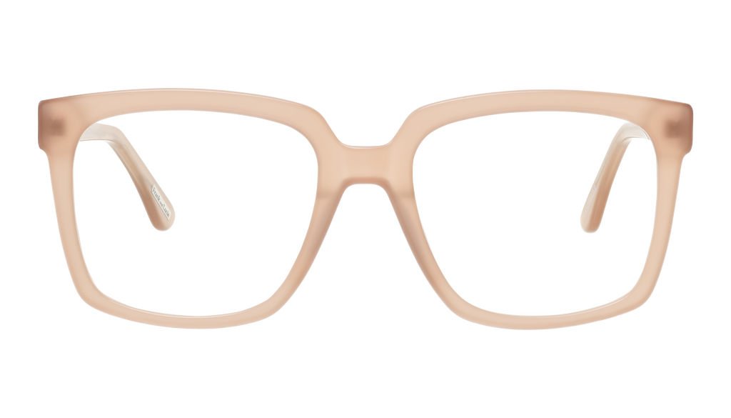 Front view of Frank and Lucie Eyedeal glasses in the color AuLait with a timeless design suitable for men and women