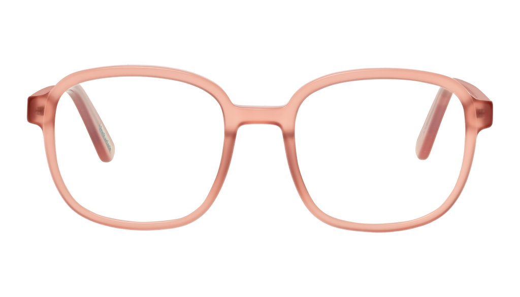 Front view of Frank and Lucie - Eyeknow glasses in A Grenache, with soft rectangular shape and vintage flair.