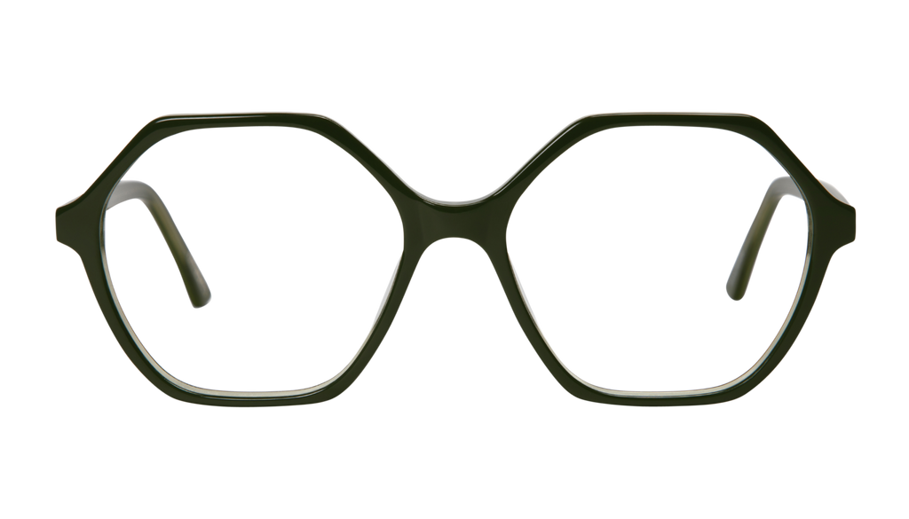 Front picture of Frank and Lucie Eyewill glasses in elegant dopamine color