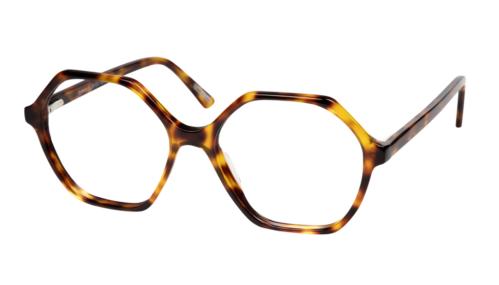 Front side picture of Frank and Lucie Eyewill glasses in elegant turtle shade color