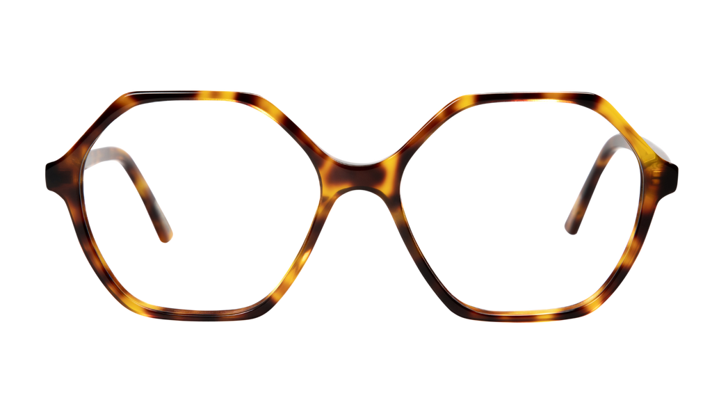 Front picture of Frank and Lucie Eyewill glasses in elegant Turtle shade color