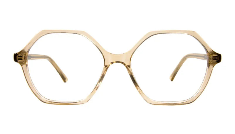 Front picture of Frank and Lucie Eyewill glasses in elegant Daffodil colour